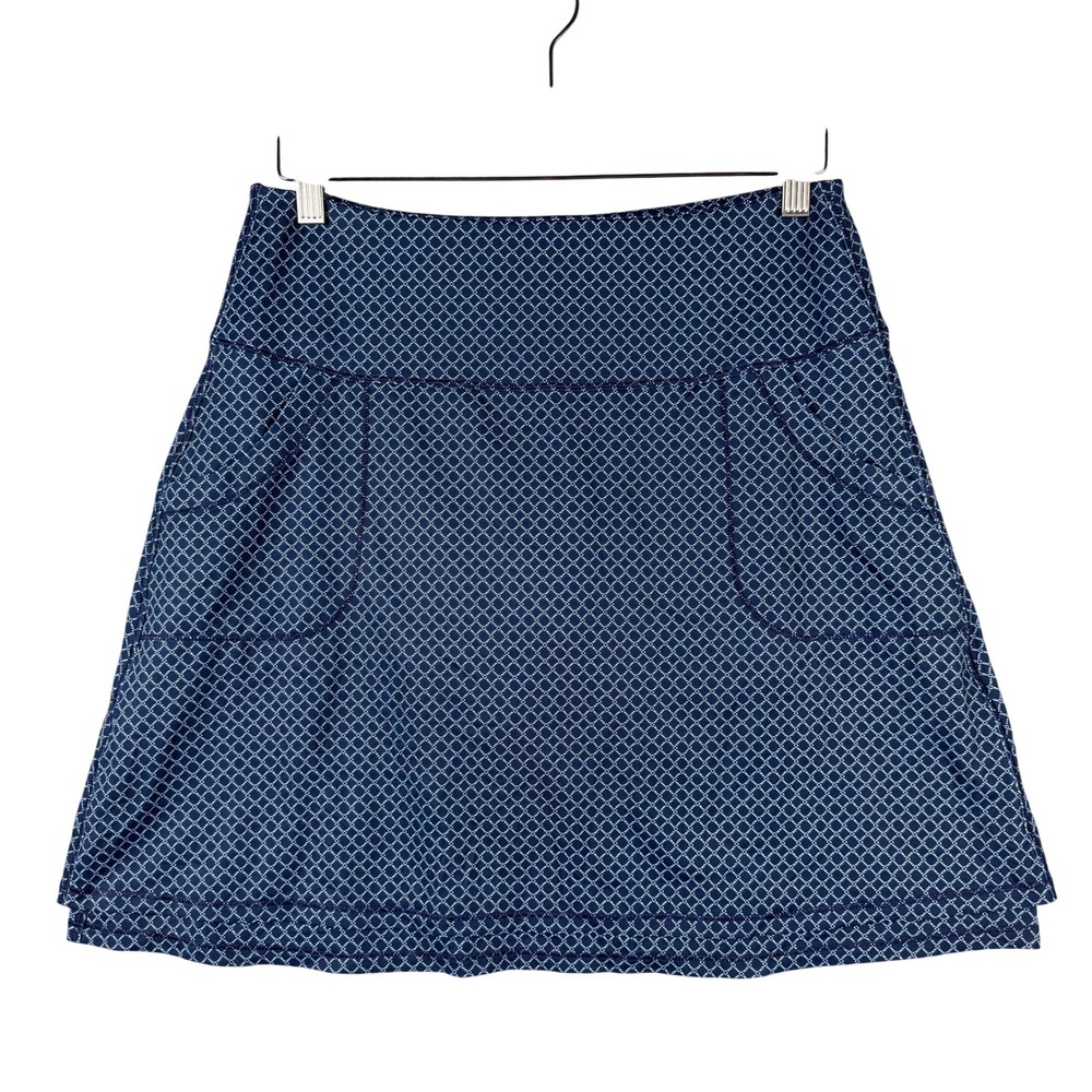 Peter Millar Crown Sport Performance Skort Blue Rope Print Golf Tennis Skirt M